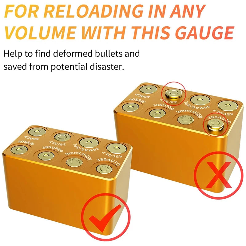 Ammo Checker Cartridge Gauge – Precision Reloading Tool for Brass Cases