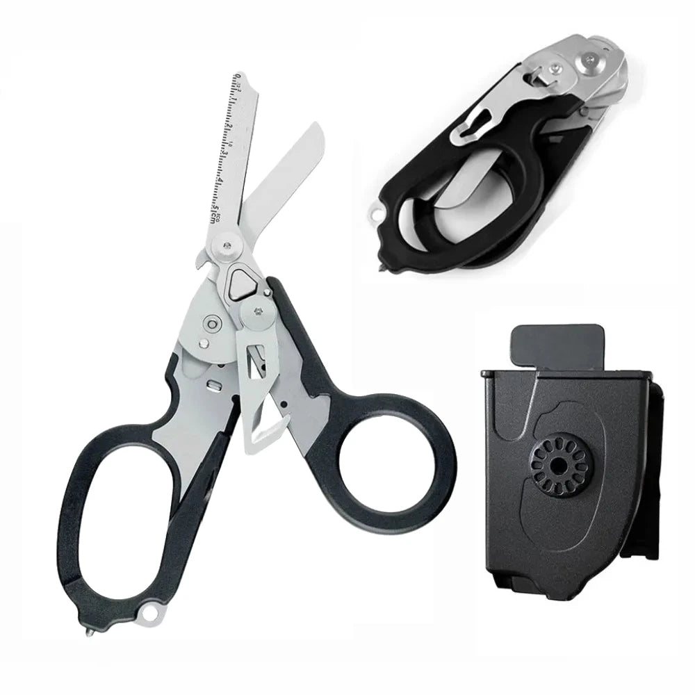 XIAOTREE Multifunction Tactical Folding Scissors for First Aid and Survival