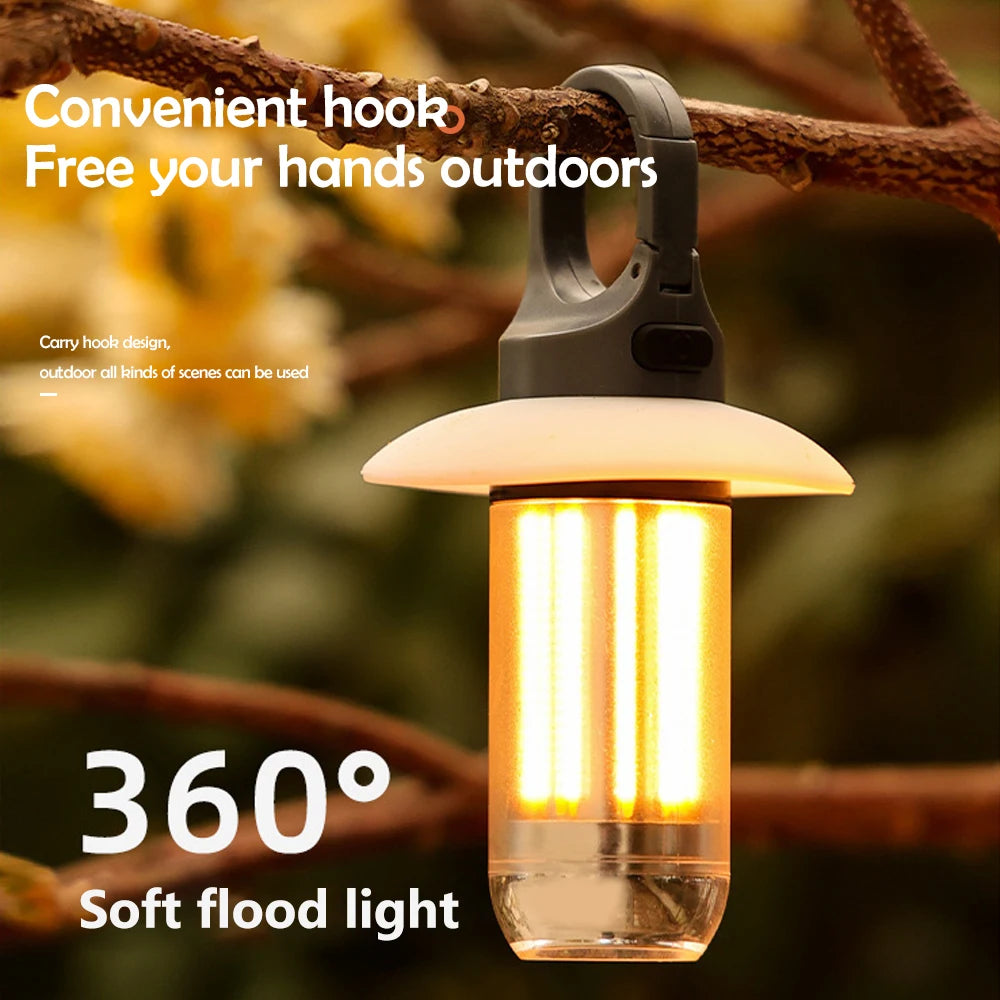 NEWSTYLE LED Rechargeable Camping Lantern - 5-Mode Portable Tent Light with Hanging Hook
