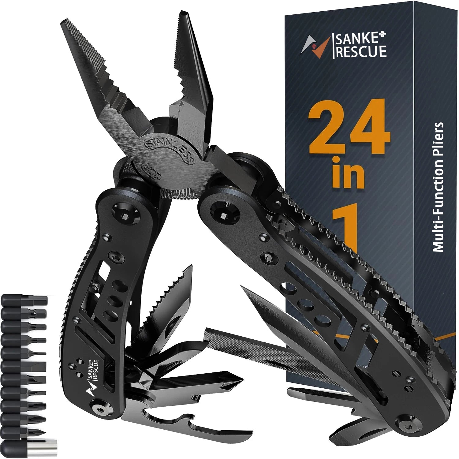 24-in-1 Heavy Duty Multitool with Pliers and Knife for Camping and Survival