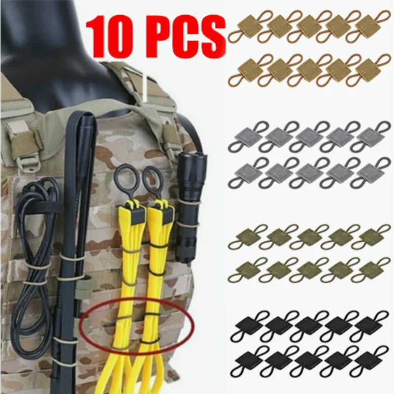 Tactical MOLLE Elastic Strap Retainer for Camping and Outdoor Gear