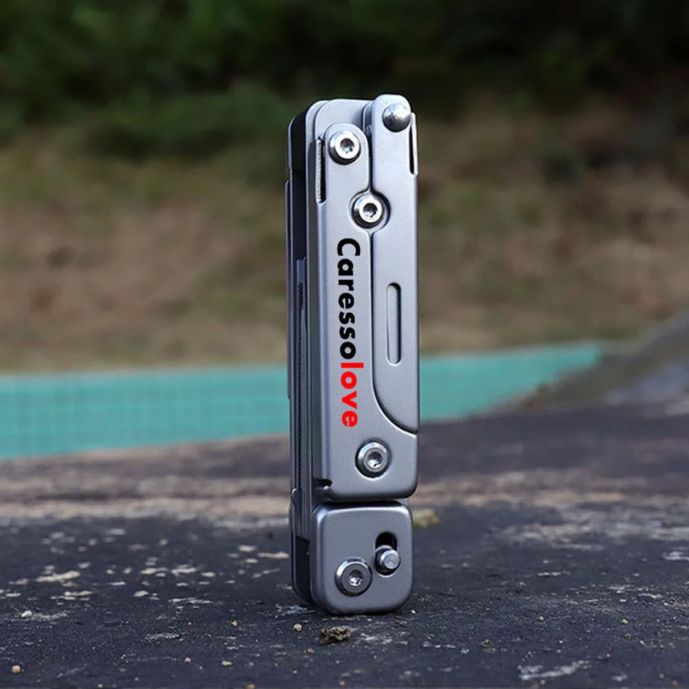 CARESSOLOVE Combination Multitool Folding Knife with Scissors for Camping and Survival
