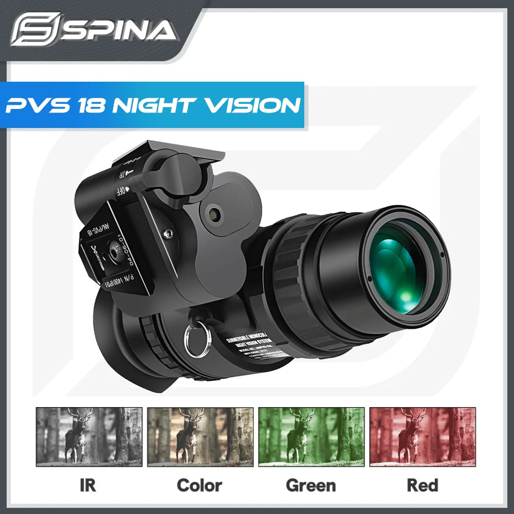 SPINA OPTICS PVS18 Night Vision Monocular – 1X32 Infrared Digital Scope, Suitable for Night Hunting