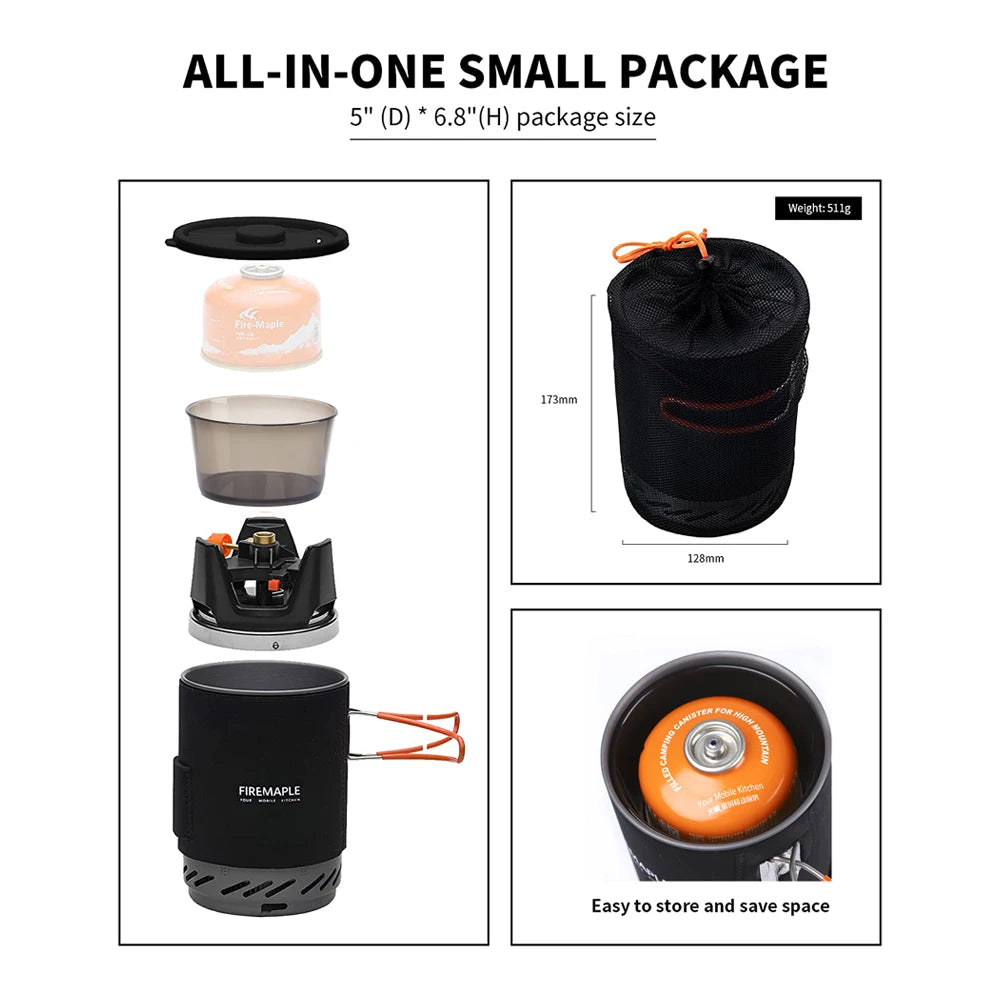 FIRE MAPLE Star X1 Camping Stove – High-Efficiency Cooking System with Heat Exchanger