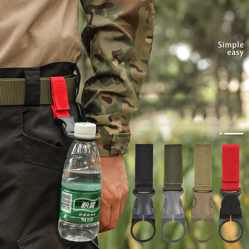 LISM Portable Outdoor Kettle Buckle – Nylon Webbing Water Bottle Holder for Camping & Hiking