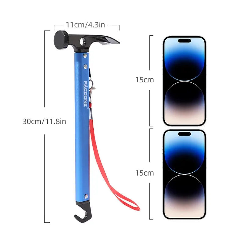 PACOONE Outdoor Survival Hammer Aluminium Alloy Multi-tool