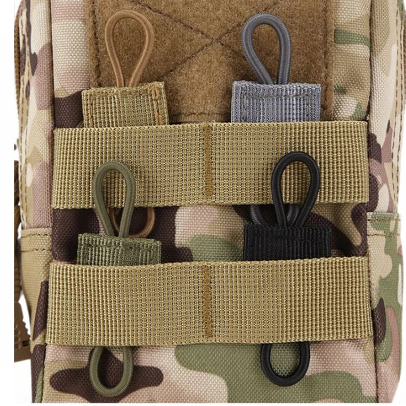 CLUSGO 2pcs Tactical Molle Backpack Buckle PTT Fixed Strap for Hunting and Outdoor Use