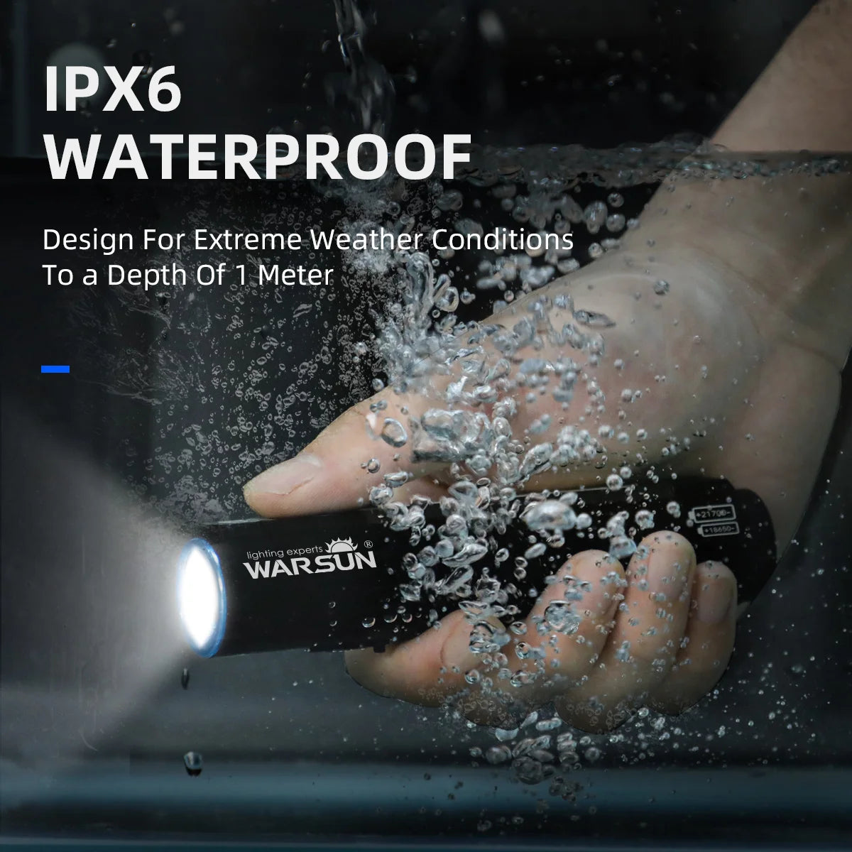 WARSUN SQ03 1200 Lumen Rechargeable Flashlight with Magnet and 8 Light Modes