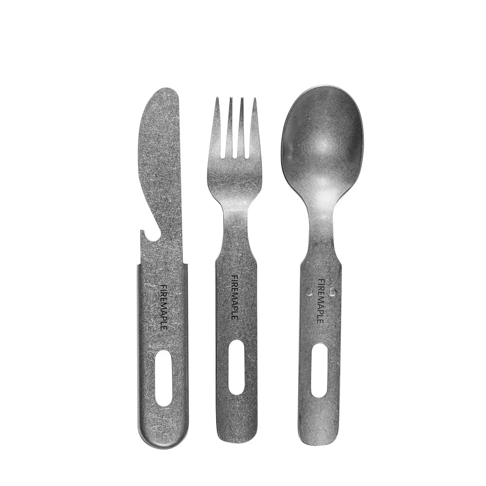 FIRE MAPLE Antarcti 3-in-1 Utensils Set – Stainless Steel Camping Cutlery (Fork, Knife, Spoon)
