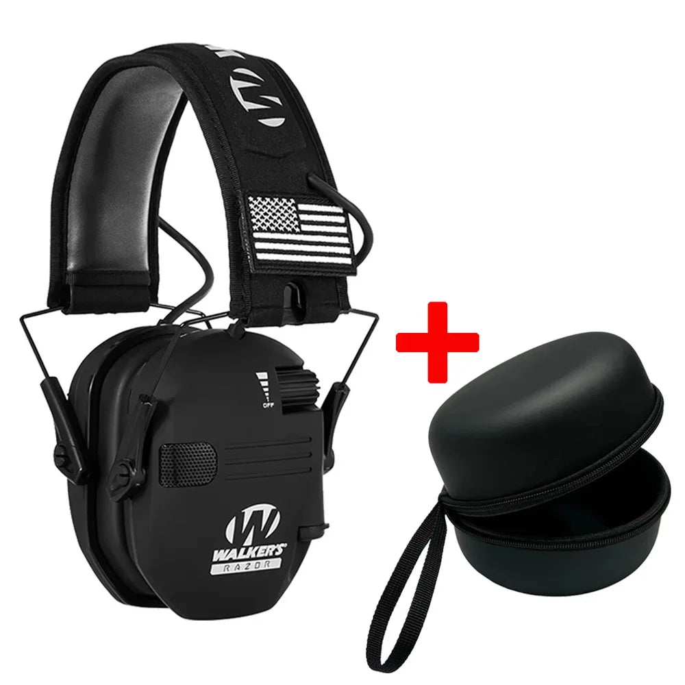 WALKER'S Razor Tactical Active Anti-Noise Earmuff with Bag – Electronic Hearing Protection for Hunting and Shooting