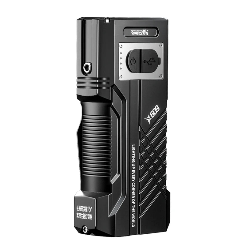 WARSUN X609 3000 Lumen Rechargeable Tactical Flashlight with Long-Range Beam