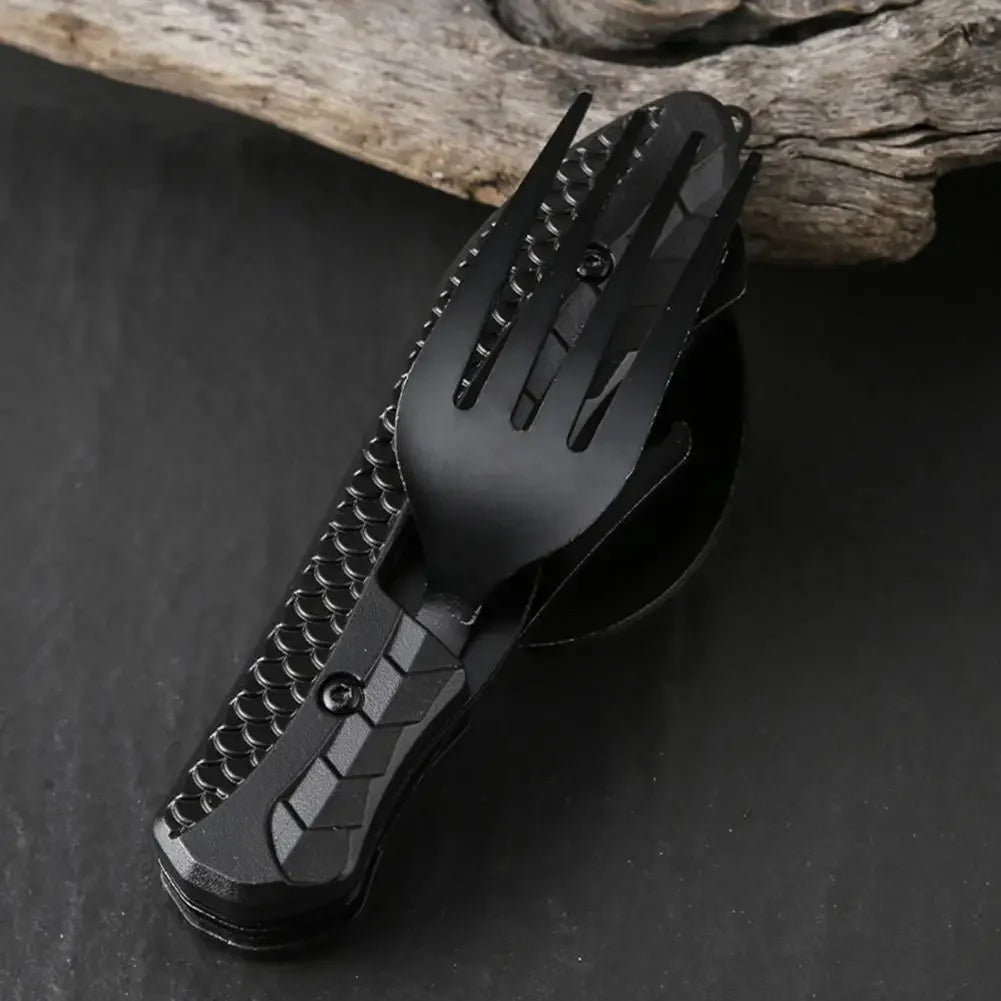 Three-in-One Multi-Tool Folding Knife Spoon Fork for Camping
