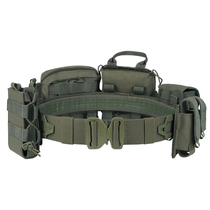YAKEDA Tactical Waist Bag 8-in-1 Molle Combat Belt with Pouches