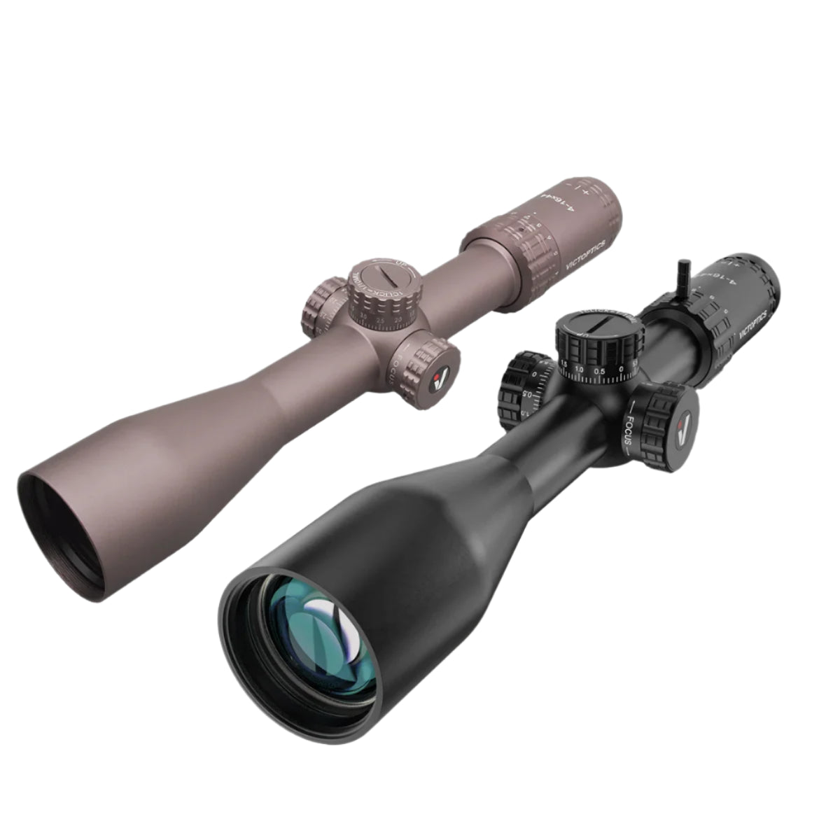 VICTOPTICS S4 4-16×44 FFP Riflescope - FDE Tactical Scope with Ultra-Precise Adjustments for .22 LR & Air Guns