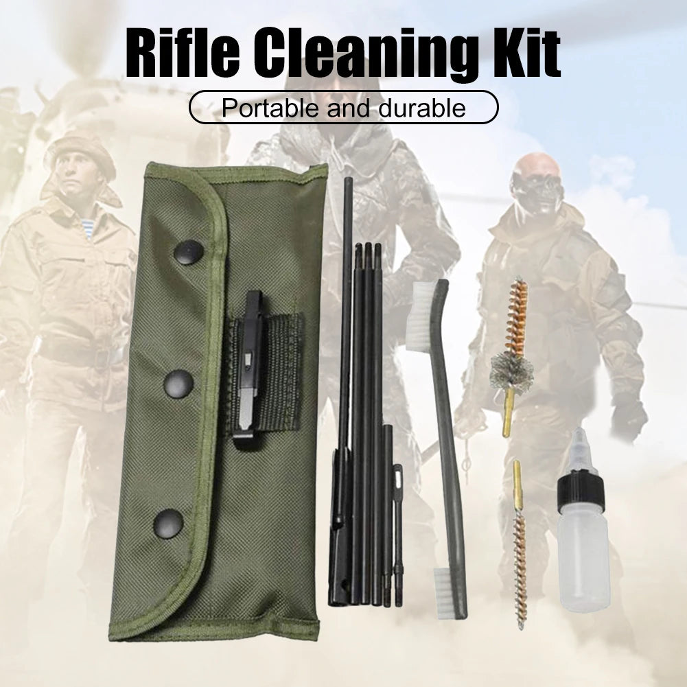 10-Piece Rifle & Pistol Cleaning Kit – .22 Cal, 5.56mm, .223, 22LR Gun Cleaner for Hunting & Airsoft