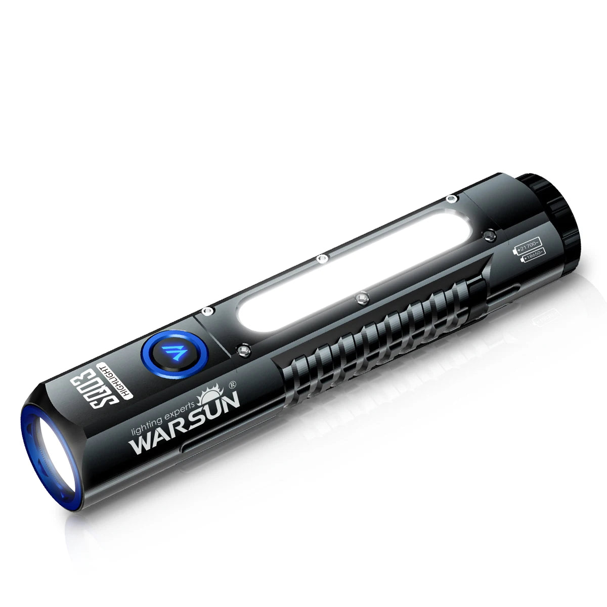 WARSUN SQ03 1200 Lumen Rechargeable Flashlight with Magnet and 8 Light Modes