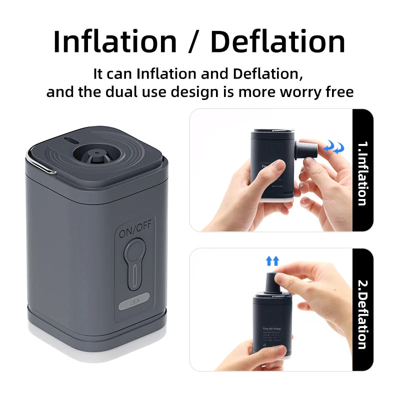 PACOONE Electric Air Pump Portable Wireless Inflator/Deflator for Air Beds and Inflatables