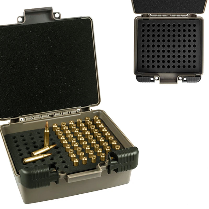 AIRSSON Bullet Box – 50/99 Round Ammo Storage Case for 9mm, .223/5.56mm, 7.62x39mm