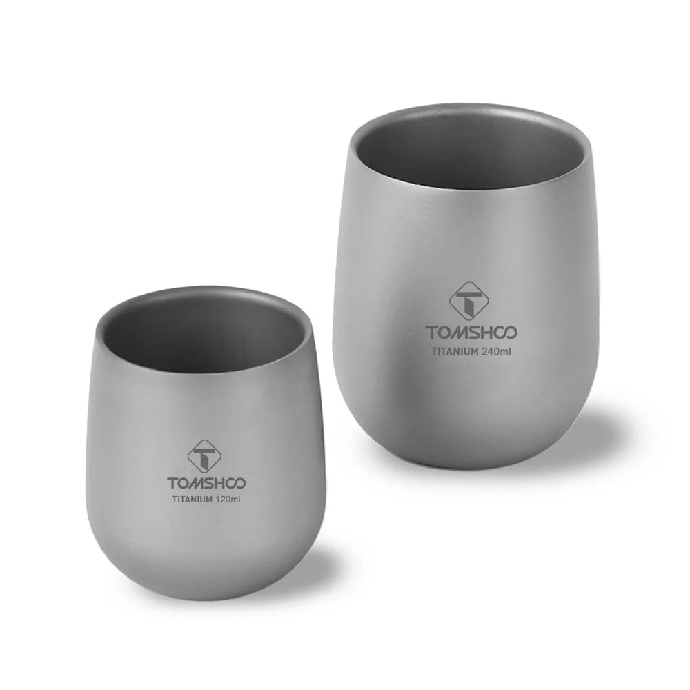 TOMSHOO Titanium Double-Wall Cup – Insulated Drink Cup for Camping & Travel