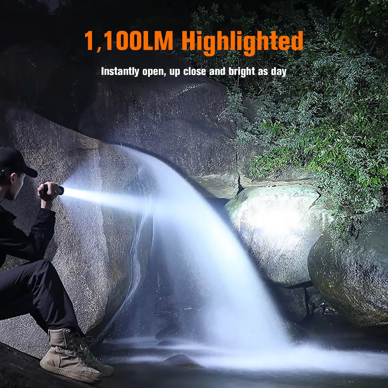 SUPERFIRE MI80-S High Power LED Flashlight – 1100LM Super Bright Portable EDC Torch for Outdoor & Camping