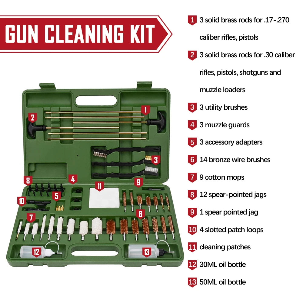 ZOHAN 34 PCS Universal Gun Cleaning Kit for Rifles, Pistols, and Shotguns