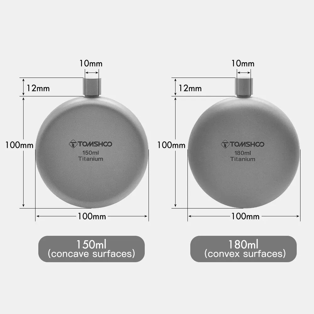 TOMSHOO Titanium Flask – Lightweight Alcohol Flask with Funnel for Camping & Travel