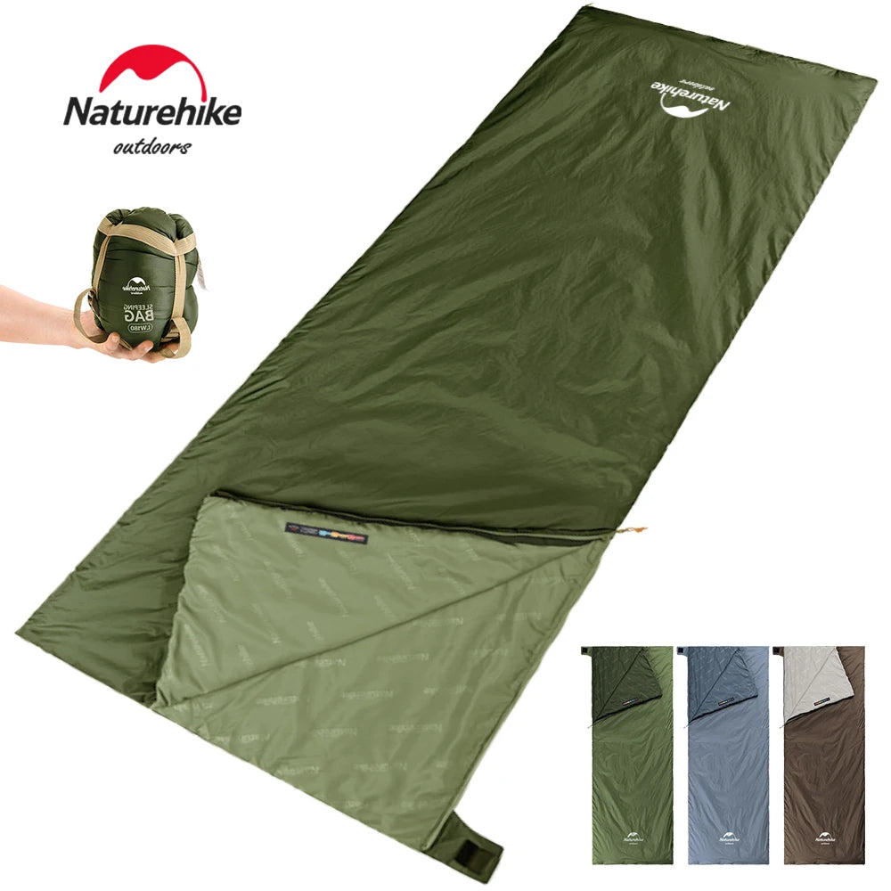 NATUREHIKE LW180 Ultralight Cotton Sleeping Bag for Spring Summer Camping Hiking Outdoor