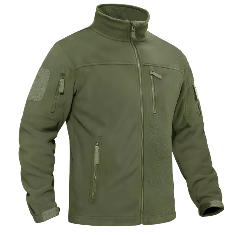 TACVASEN Men's Fleece Jacket - Windproof Full Zip Coat with Multiple Pockets for Outdoor Adventures