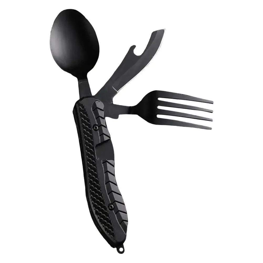 Three-in-One Multi-Tool Folding Knife Spoon Fork for Camping