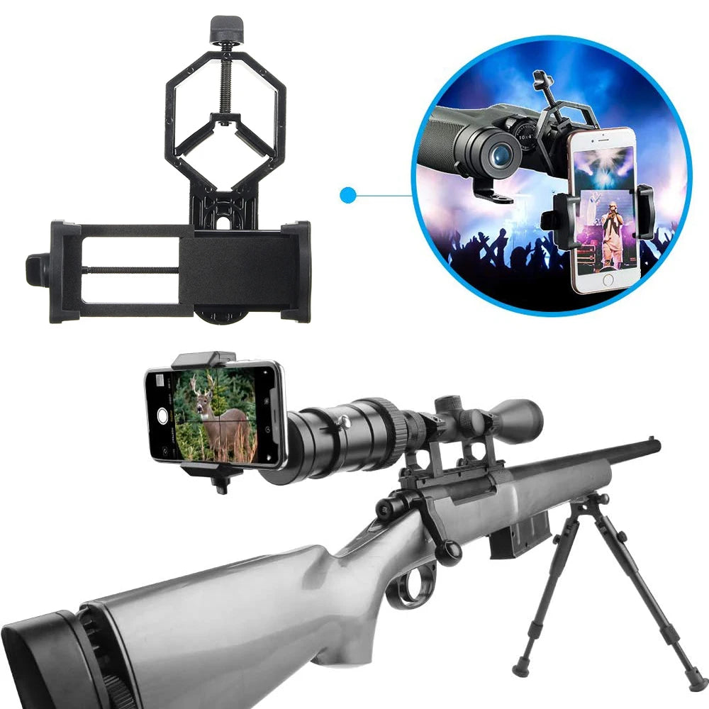 Portable Mobile Phone Telescope Mount Adapter – Universal Holder for Monocular, Spotting Scope, and Binoculars