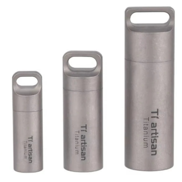 TIARTISAN Titanium Mini EDC Waterproof Pill Box for Outdoor and Home Use