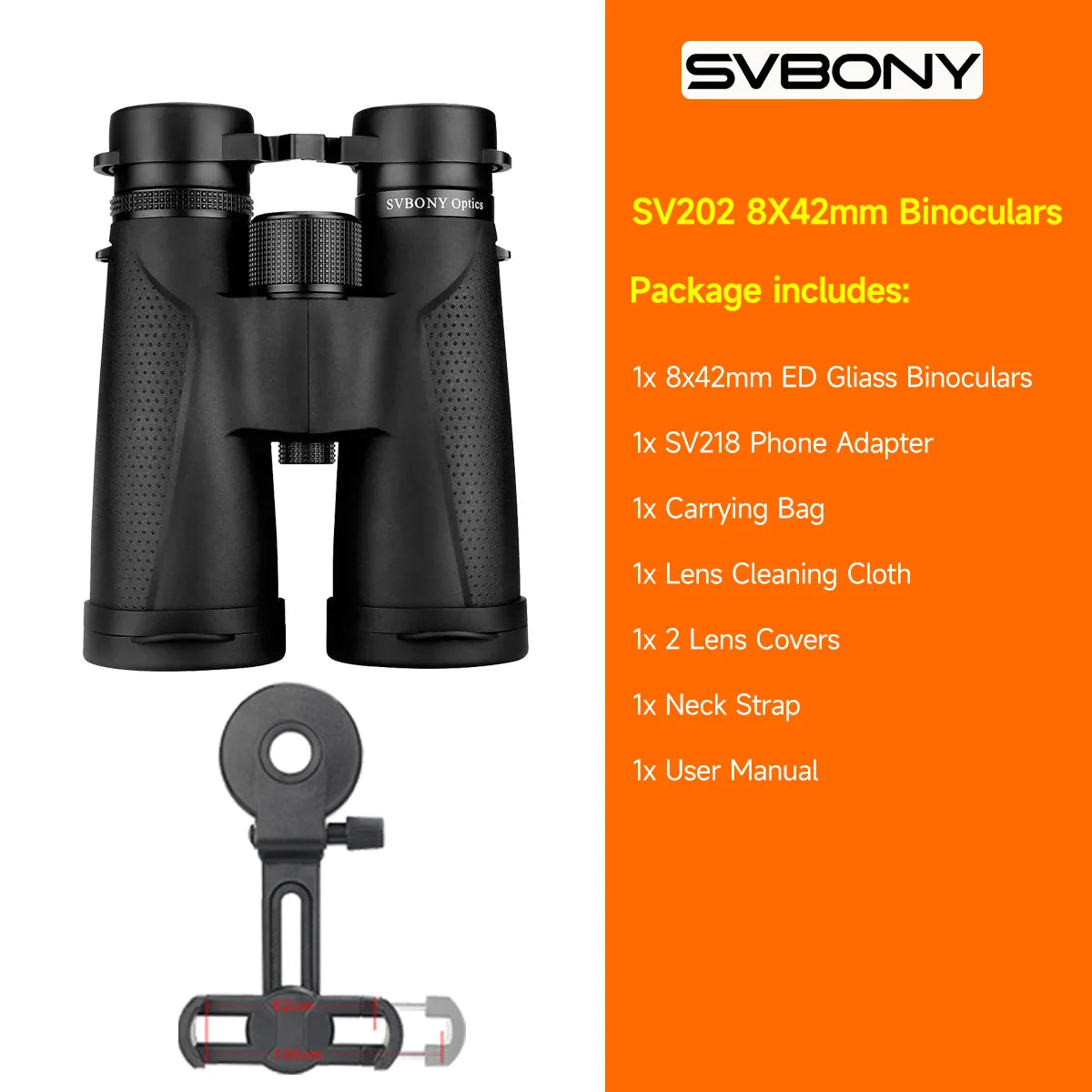 SVBONY SV202 ED Binoculars – Waterproof BAK4 Optics for Birdwatching & Stargazing