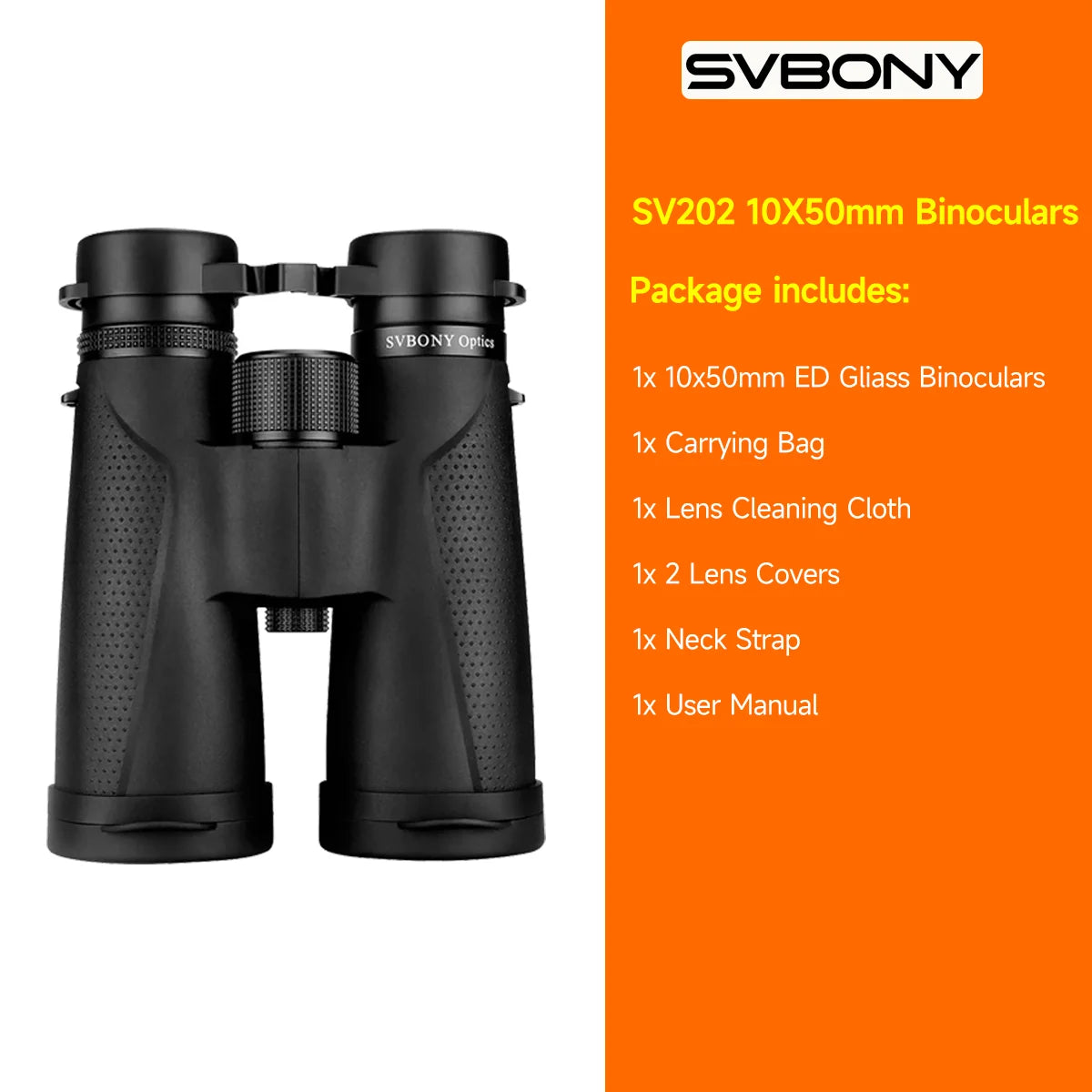 SVBONY SV202 ED Binoculars – Waterproof BAK4 Optics for Birdwatching & Stargazing
