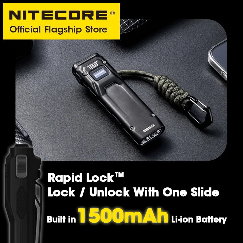 NITECORE EDC23 USB-C Rechargeable Flashlight 2500lm Slim Pocket Tactical Torch