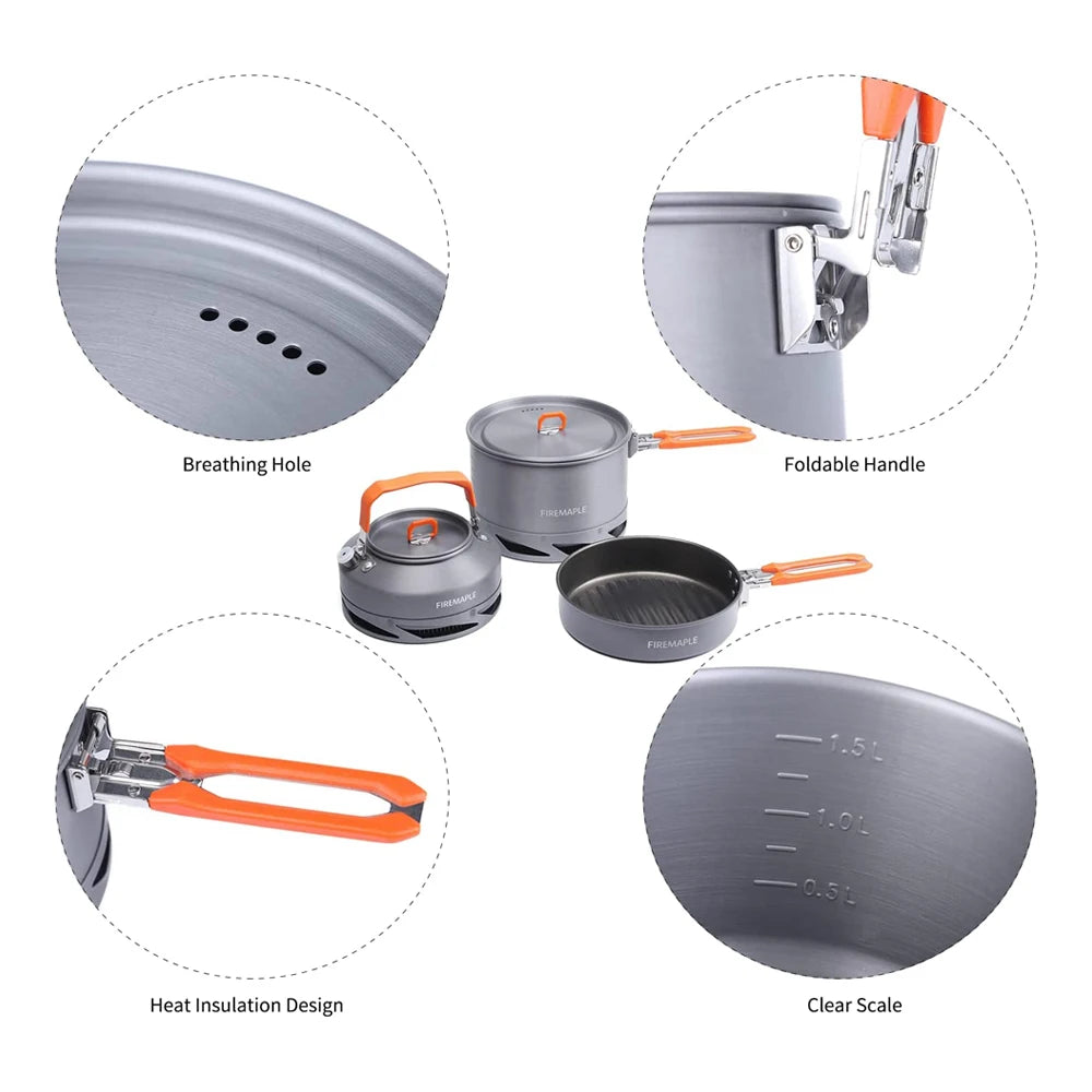 FIRE MAPLE Camping Cookware Set – Compact & Efficient Cooking Gear for Outdoor Adventures