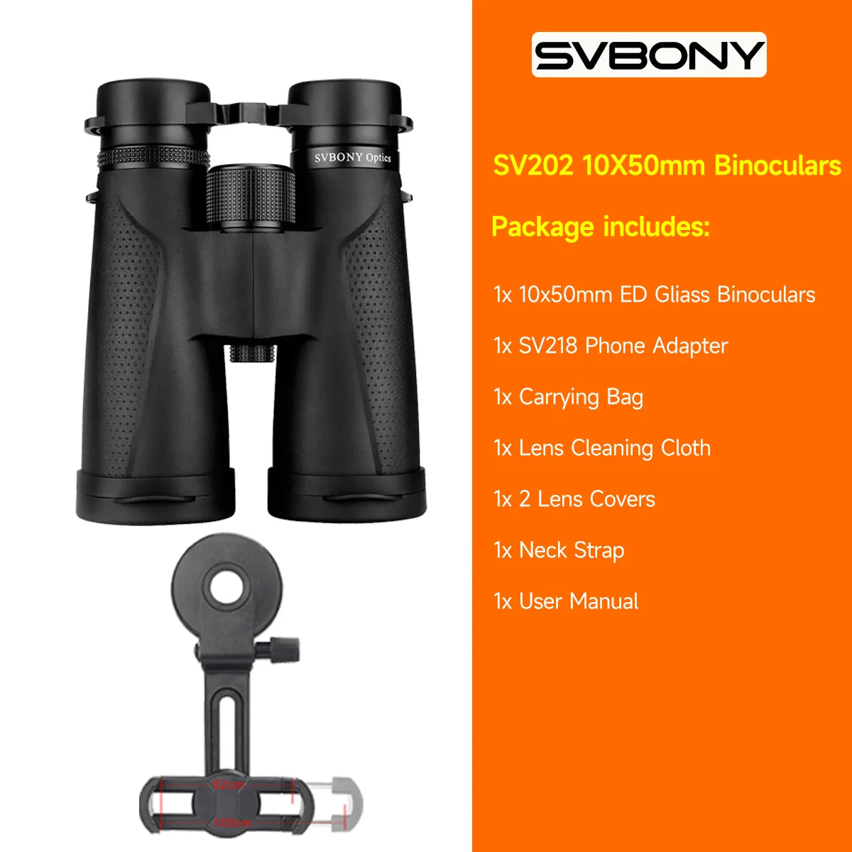 SVBONY SV202 ED Binoculars – Waterproof BAK4 Optics for Birdwatching & Stargazing