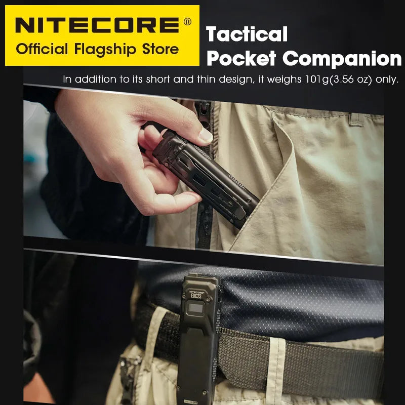 NITECORE EDC23 USB-C Rechargeable Flashlight 2500lm Slim Pocket Tactical Torch