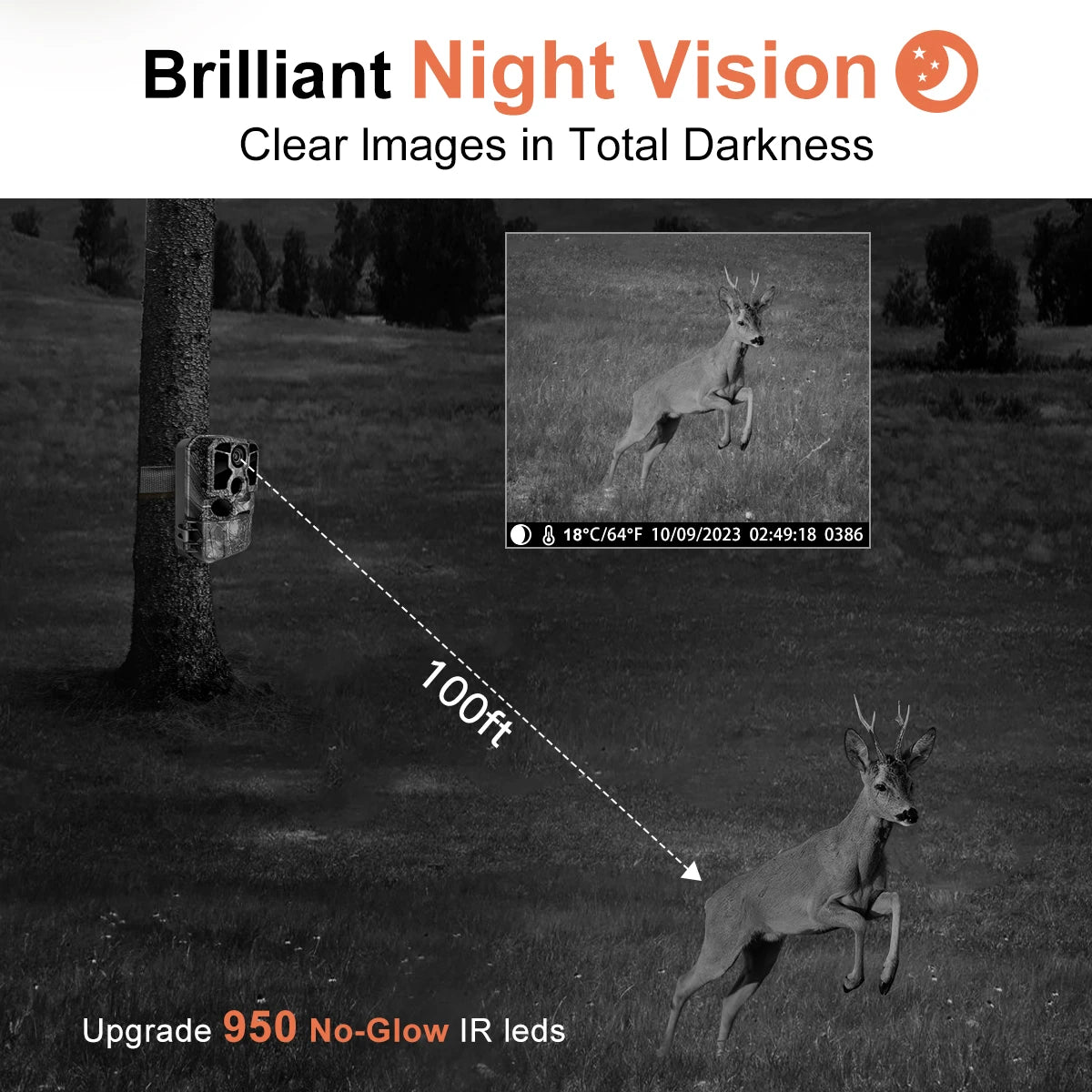 KJK 4K 48MP WiFi Trail Camera with 0.05s Trigger & IP67 Night Vision Protection
