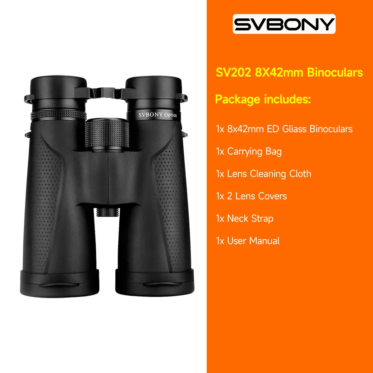 SVBONY SV202 ED Binoculars – Waterproof BAK4 Optics for Birdwatching & Stargazing