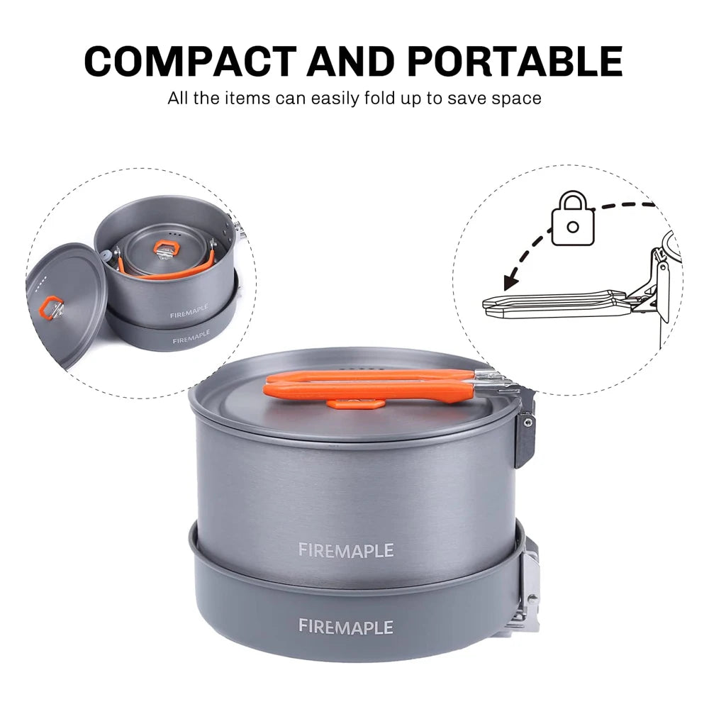 FIRE MAPLE Camping Cookware Set – Compact & Efficient Cooking Gear for Outdoor Adventures