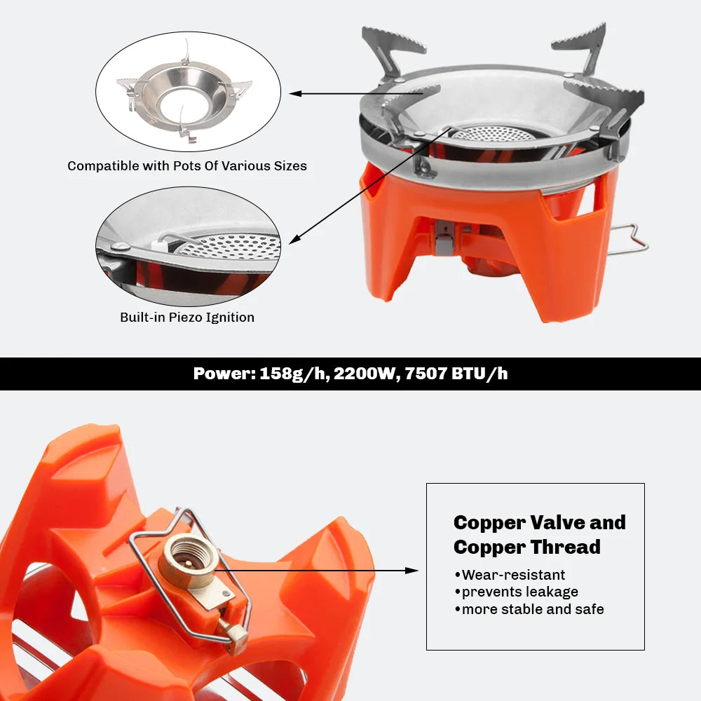 FIRE MAPLE X2 Portable Gas Stove – Camping Cooking System with Heat Exchanger, Hunting Gas Cooker