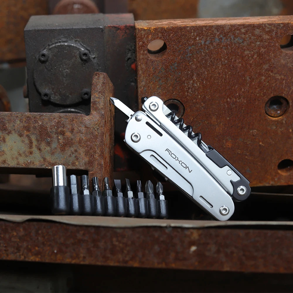ROXON S801S 16-in-1 Multi-Tool with Pliers, Pocket Knife, and Screwdriver Set for Camping and Survival