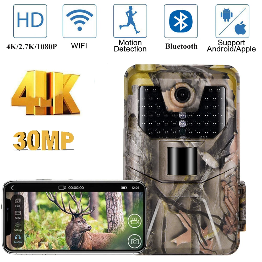 SUNTEKCAM WIFI900PRO 30MP 4K Trail Camera – WiFi Bluetooth Night Vision Hunting Cam