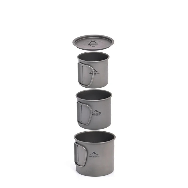 WIDESEA Titanium Camping Mug – 600ml Lightweight Cup for Outdoor Hiking & Travel