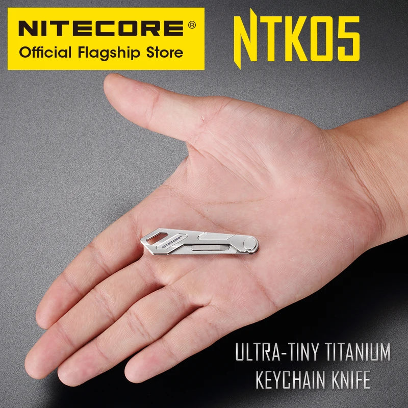 NITECORE NTK05 Mini Titanium Keychain Folding Knife Ultra Light EDC Blade
