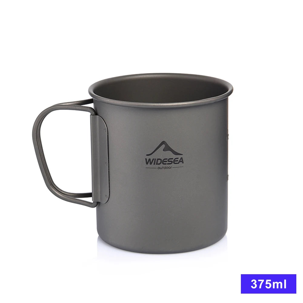 WIDESEA Titanium Camping Mug – 600ml Lightweight Cup for Outdoor Hiking & Travel