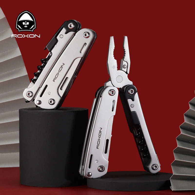 ROXON S801S 16-in-1 Multi-Tool with Pliers, Pocket Knife, and Screwdriver Set for Camping and Survival