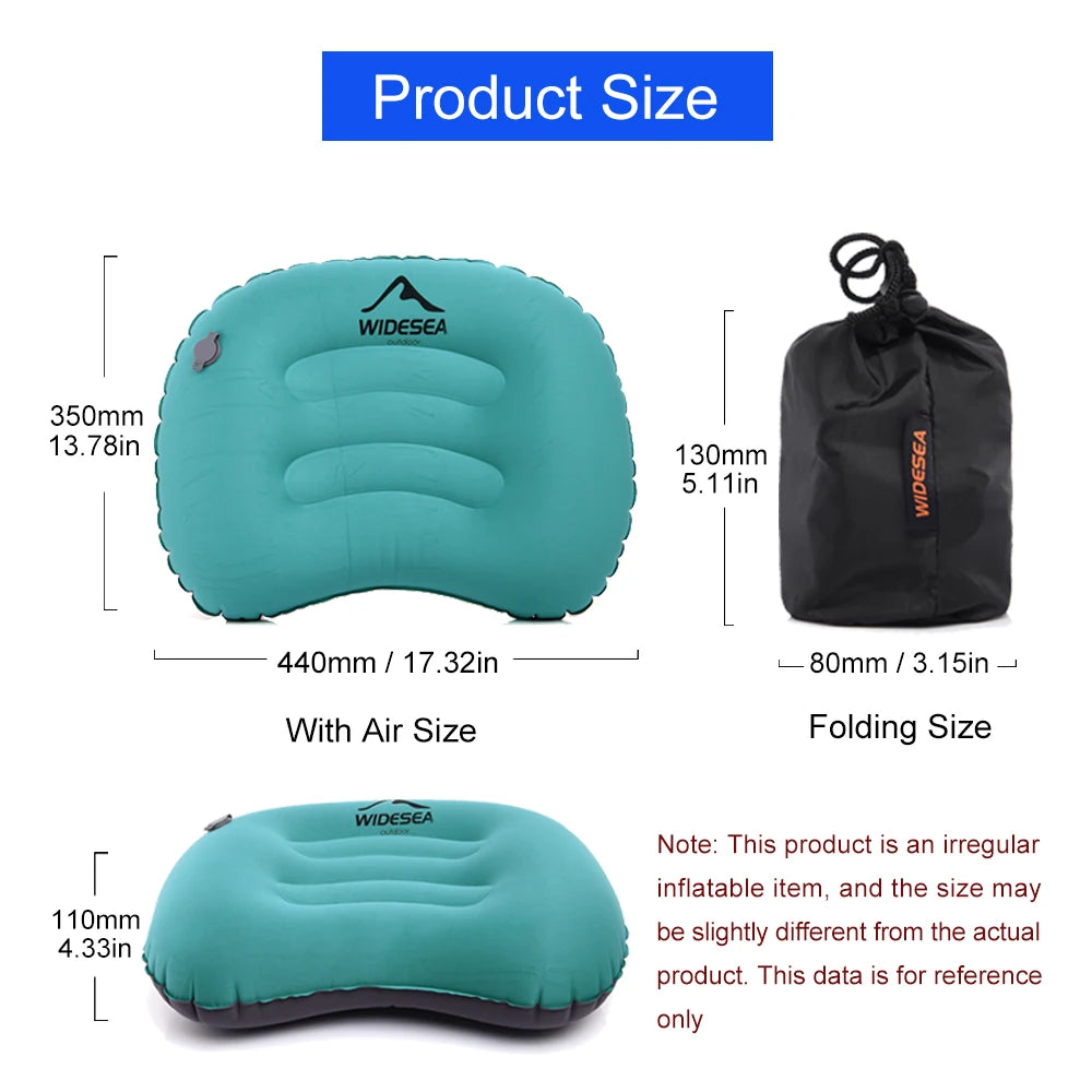 WIDESEA Portable Inflatable Camping Pillow – Lightweight Air Cushion for Outdoor Travel & Hiking