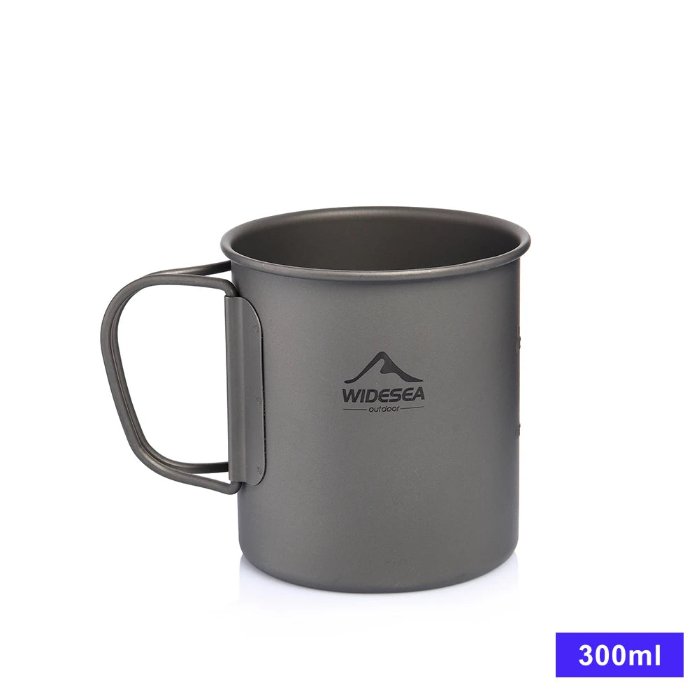 WIDESEA Titanium Camping Mug – 600ml Lightweight Cup for Outdoor Hiking & Travel
