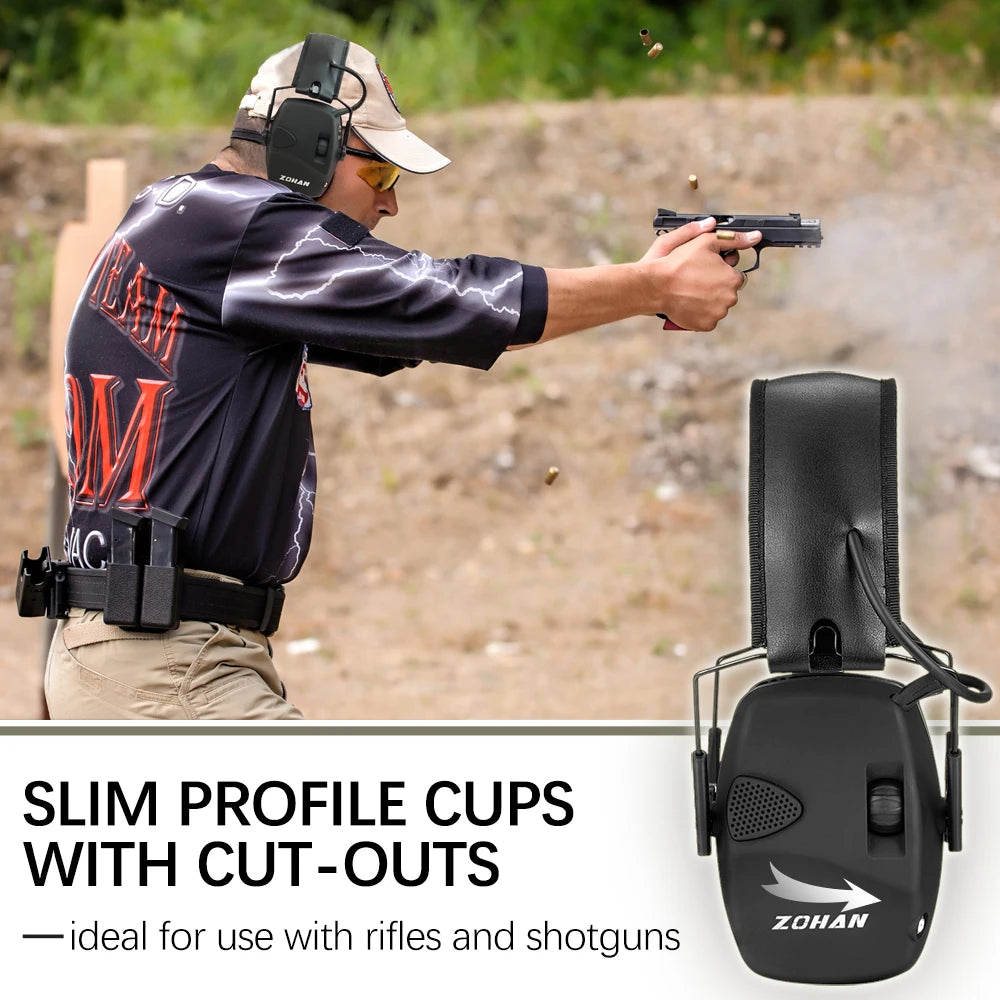 ZOHAN Electronic Shooting Ear Protection – Sound Amplification Anti-Noise Earmuffs
